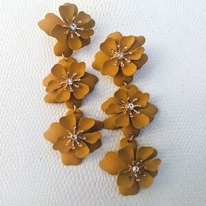 Metal floral earrings